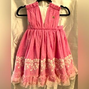 Meriche, Made in Spain Pink and white lace dress